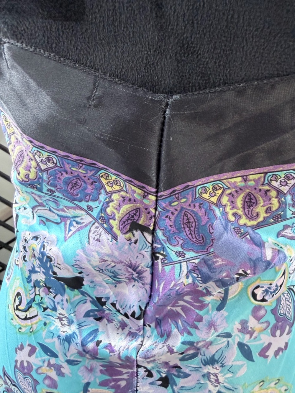 Blue Floral Halter Tie-Waist Silk Satin vacation Beach Dress size XS - Picture 5 of 8